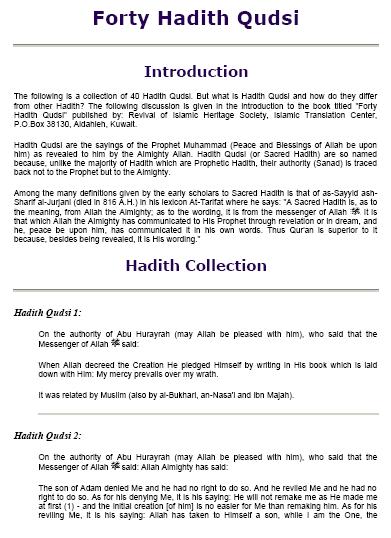 forty hadith qudsi
